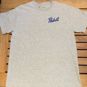 EUC Gray Short Sleeve Spring T-Shirt Pabst Blue Ribbon Design Men’s Medium